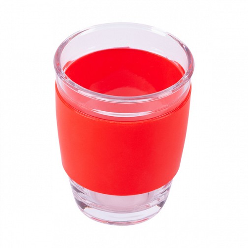 Szklany kubek Stylish 350 ml, czerwony  (R08278.08)