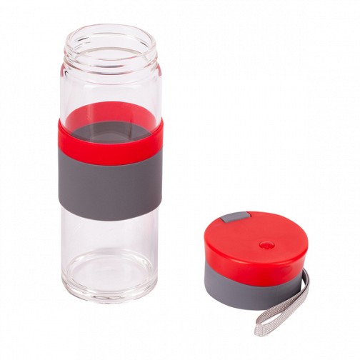 Szklana butelka Top Form 440 ml, czerwony  (R08290.08)