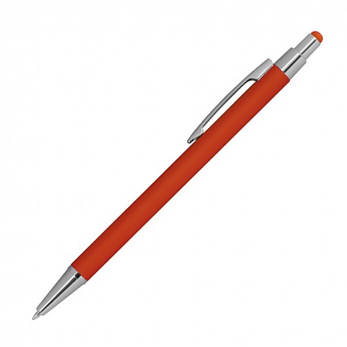 Długopis metalowy, gumowany - pomarańczowy - (GM-10964-10)