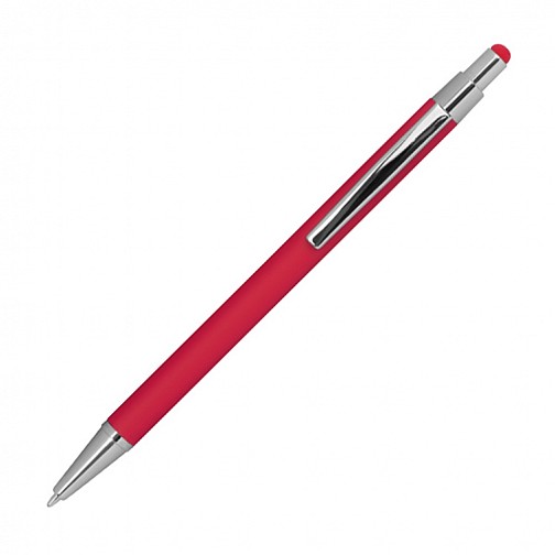 Długopis metalowy, gumowany - czerwony - (GM-10964-05)