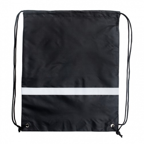 Plecak promocyjny z taśmą odblaskową, czarny  (R08696.02)