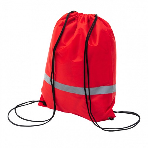 Plecak promocyjny z taśmą odblaskową, czerwony  (R08696.08)