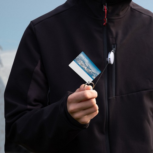 Ski-pass z karabińczykiem, biały  (R08002.06)