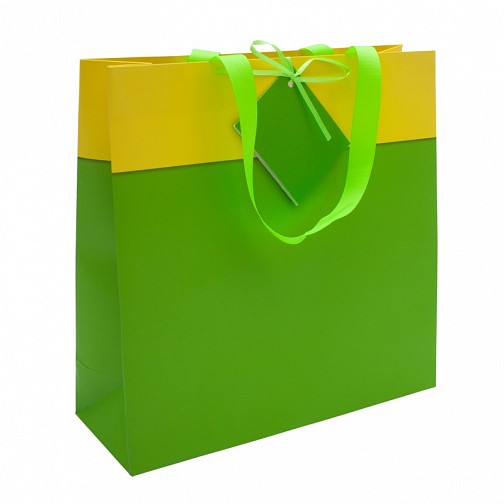 Torba na prezenty, zielony/żółty - druga jakość (R22987.05.IIQ)