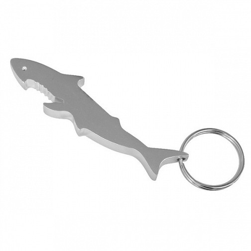 Aluminiowy brelok - otwieracz Shark, srebrny  (R73760)