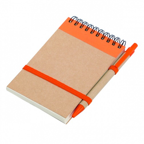 Notes eco 90x140/70k gładki z długopisem, pomarańczowy/beżowy  (R73795.15)
