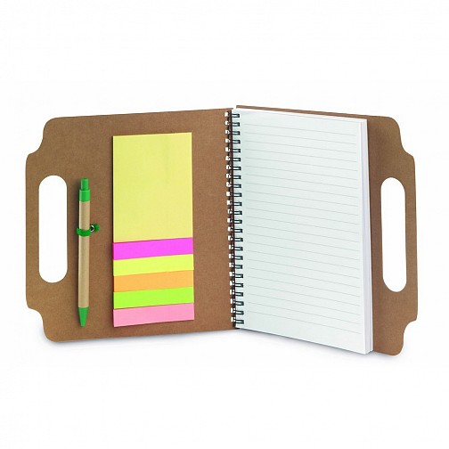 Teczka konferencyjna, notatnik ok. A5 (kartki w linie), karteczki samoprzylepne, długopis (V2699-00)