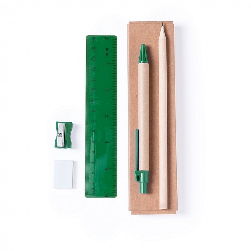 Zestaw szkolny, ołówek, długopis, gumka, temperówka, linijka (V7869-06)