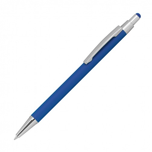 Długopis metalowy, gumowany - niebieski - (GM-10964-04)