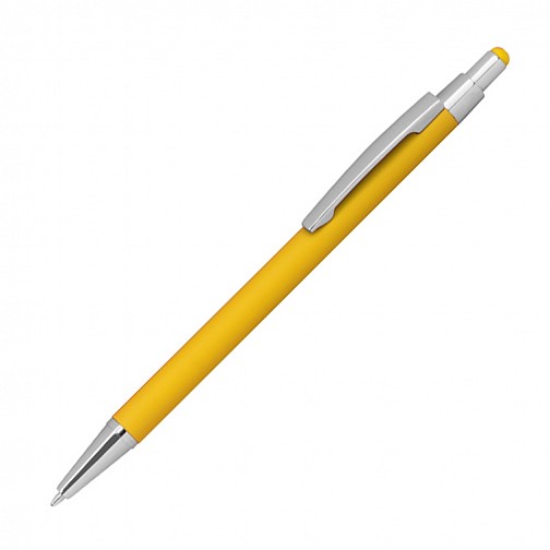 Długopis metalowy, gumowany - żółty - (GM-10964-08)