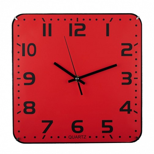Zegar ścienny Cuadrado, czerwony  (R64397.08)