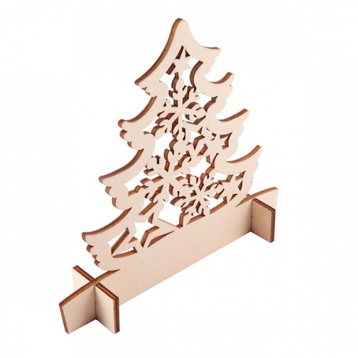 Drewniana wycinanka choinka Christmas tree, beżowy  (X91024.13)