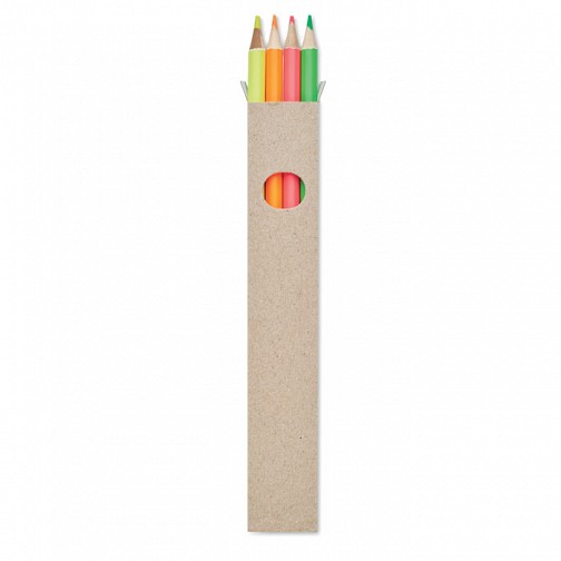 4 odblaskowe ołówki w pudełku - BOWY (MO6836-99)