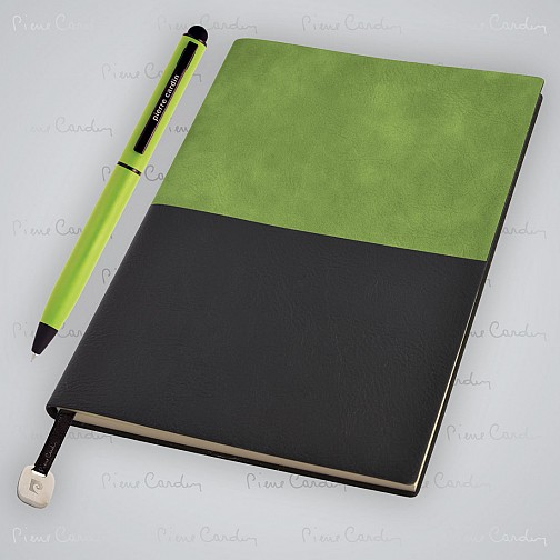 Notes A5 i długopis REPORTER Pierre Cardin - zielony - (GM-B350120-3IP309)