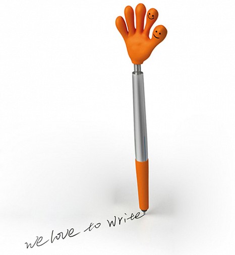 Długopis plastikowy CrisMa Smile Hand - pomarańczowy - (GM-13415-10)