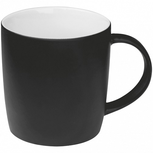 Kubek ceramiczny - gumowany - czarny - (GM-80654-03)