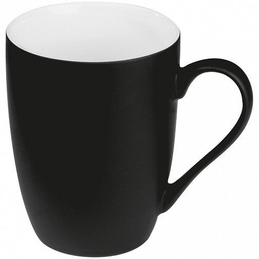 Kubek ceramiczny - gumowany - czarny - (GM-80655-03)
