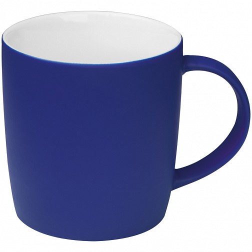 Kubek ceramiczny - gumowany - niebieski - (GM-80654-04)