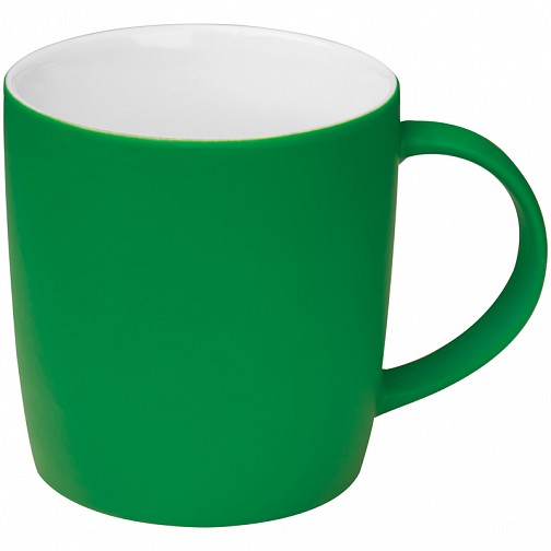 Kubek ceramiczny - gumowany - zielony - (GM-80654-09)