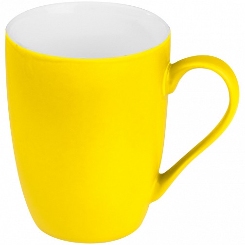 Kubek ceramiczny - gumowany - żółty - (GM-80655-08)