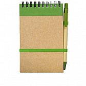 Notes eco 90x140/70k gładki z długopisem, zielony/beżowy  (R73795.05)