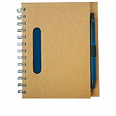 Notes eco z długopisem, granatowy/beżowy  (R73796.04)