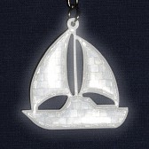 Brelok odblaskowy Sailing Boat, srebrny  (R73239.01)