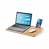 Bambusowy organizer na biurko, stojak na laptopa, stojak na telefon, korkowa podkładka pod mysz (V0271-00)