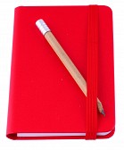 Notes A7 z ołówkiem - czerwony - (GM-T250550-05)