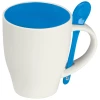 Kubek ceramiczny z łyżeczką 250 ml - niebieski - (GM-85095-04)