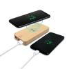 Bambusowy bezprzewodowy power bank 8000 mAh B'RIGHT, ładowarka bezprzewodowa 15W | Benson (V0053-17)