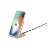Bambusowa ładowarka bezprzewodowa 15W, stojak na telefon (V1337-00)