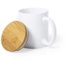 Kubek ceramiczny 370 ml z bambusowym wieczkiem (V0887-02)