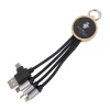 Kabel 3w1 z podświetlanym logo w drewnianej obudowie - beżowy - (GM-EG0592-13)