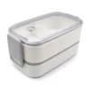 Pudełka śniadaniowe 2 szt., 2x700 ml, sztućce | Cash (V7246-02)