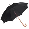 Parasol automatyczny z drewnianą rączką 105 cm - czarny - (GM-45131-03)