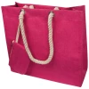 Torba z portfelikiem z juty - różowy - (GM-60865-11)