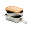 Double lunch box Alcora, srebrny (R08209.01)