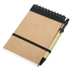 Notes Kraft 90x140/70k gładki z długopisem, czarny/beżowy (R73795.02)