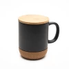 Kubek ceramiczny z bambusową przykrywką Giulia, czarny (R85309.02)