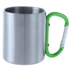 Metalowy kubek 210 ml z karabińczykiem (V8437/A-06)