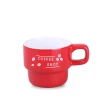 Kubek Astrid 230ml czerwony/biały (M545)