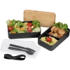 Pudełko na lunch z dwiema przegródkami - czarny - (GM-82531-03)