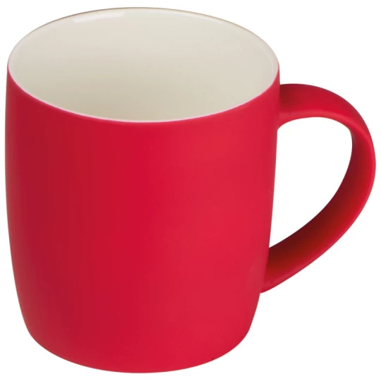 Kubek ceramiczny - gumowany 300 ml - czerwony - (GM-80654-05)