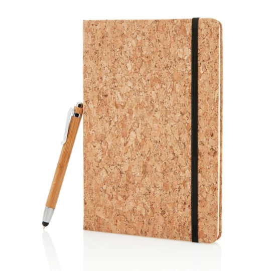 Korkowy notatnik A5, długopis, touch pen (P773.779)