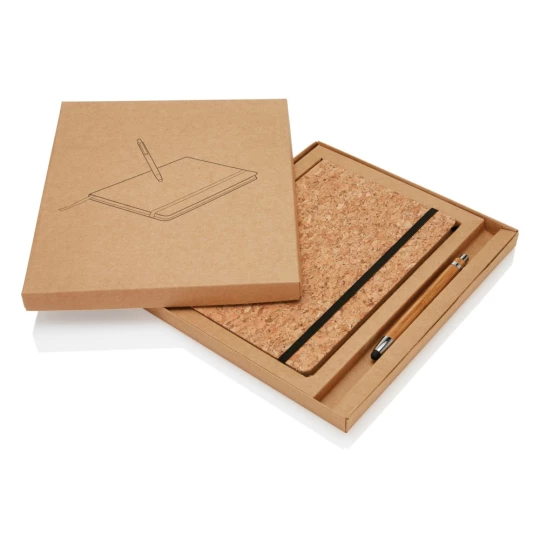 Korkowy notatnik A5, długopis, touch pen (P773.779)