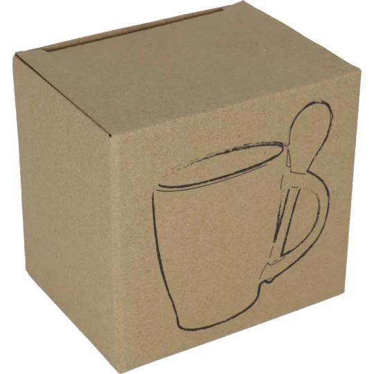 Kubek ceramiczny z łyżeczką 250 ml - niebieski - (GM-85095-04)