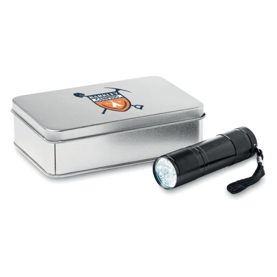 Metalowa latarka z 9 LED - LED PLUS (KC6860-03)