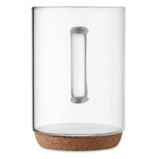 Kubek szklany 400ml z korkiem - LISBO (MO6470-22)
