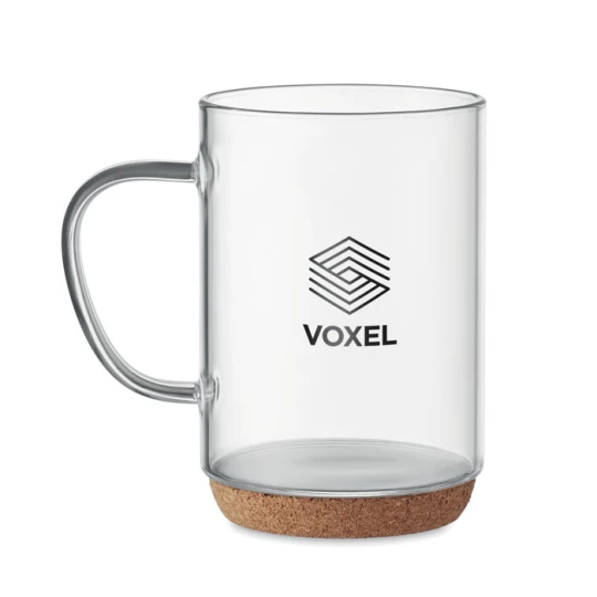 Kubek szklany 400ml z korkiem - LISBO (MO6470-22)
